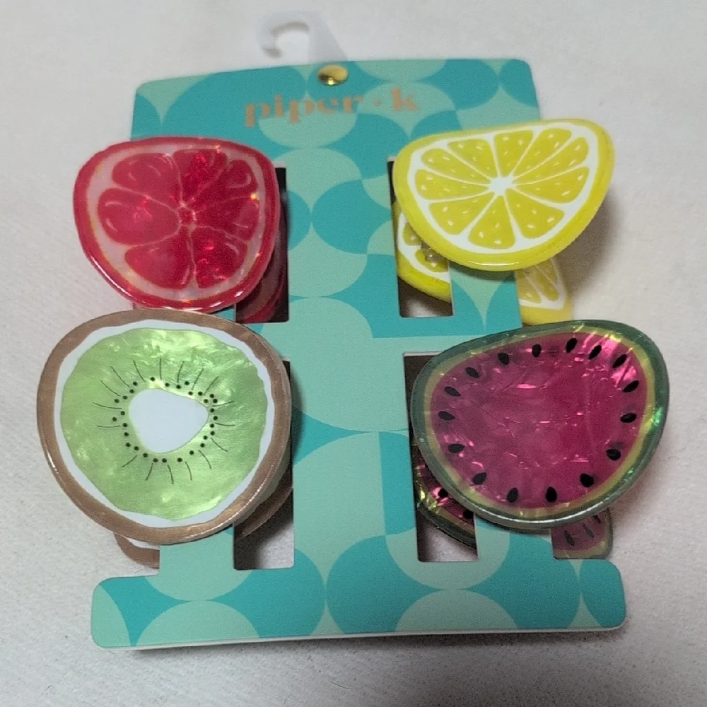 Piper K Fruit-Themed Hair Clip Set